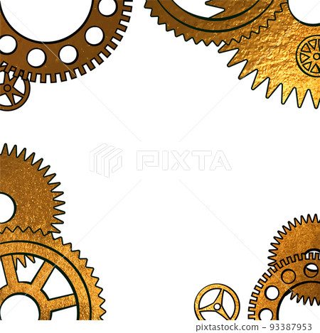 golden metallic frame of clock gears golden metallic frame of clock gears 93387953