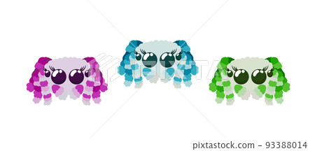 Cute peacock spiders set 93388014