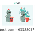 Reuse recycable plastic illustration 93388037