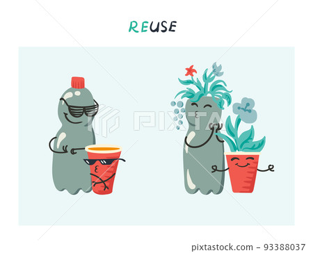 Reuse recycable plastic illustration Reuse recycable plastic illustration 93388037