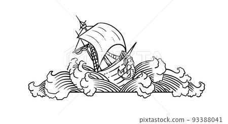 vintage naval vignette 93388041