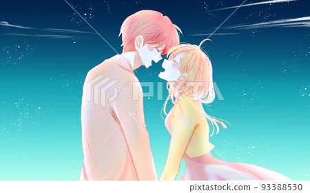 Happy man and woman Autumn night 93388530