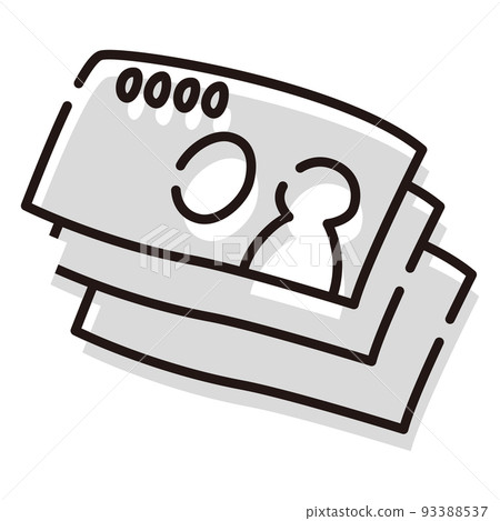 比爾（錢）圖像插圖（黑白） 93388537