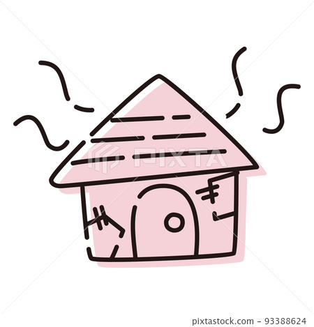 Illustration of a dilapidated house Illustration of a dilapidated house 93388624
