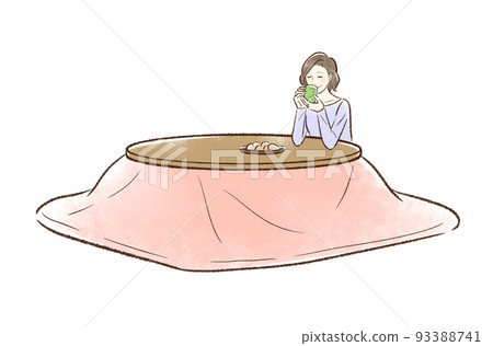 Young middle-aged relaxing at the kotatsu_no background 93388741