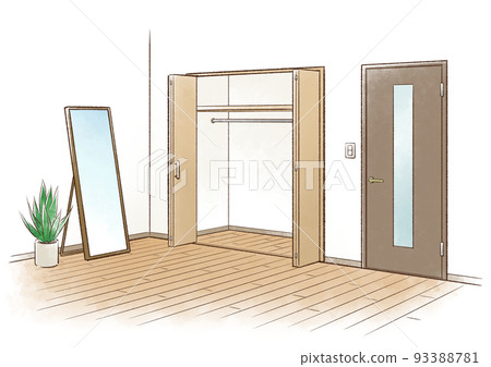 帶開門和全身鏡的壁櫥_沒有內容 93388781