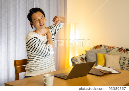 Living room work from home night Living room work from home night 93389867