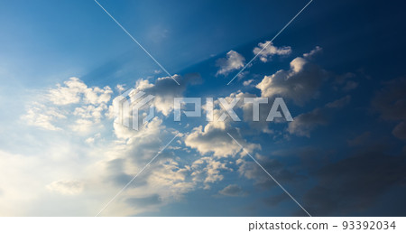Dreamy blue sky background with white clouds 93392034
