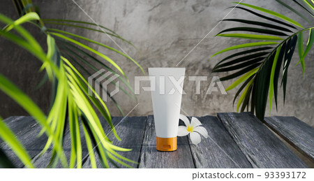 White packet mock up of cream or you product with loft cement background design for place textured on product surface White packet mock up of cream or you product with loft cement background design for place textured on product surface 93393172
