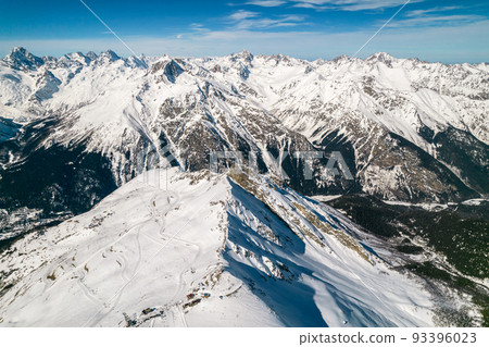 ski slope in the mountains of the Caucasus ski slope in the mountains of the Caucasus 93396023