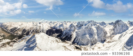 rocky mountain slope with background of clouds rocky mountain slope with background of clouds 93396198