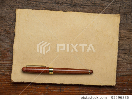 sheets of blank handmade paper with rough edges 93396886