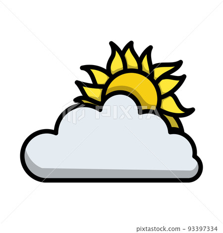 Sun Behind Clouds Icon 93397334