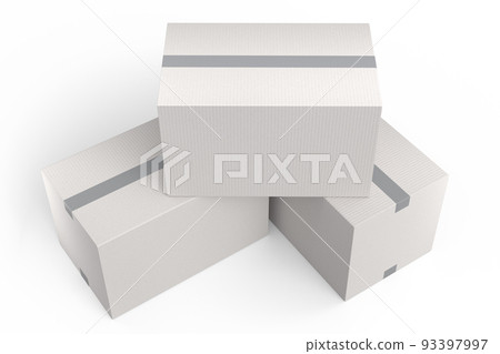 Cardboard box or carton on white background, carrying parcel and online shopping Cardboard box or carton on white background, carrying parcel and online shopping 93397997