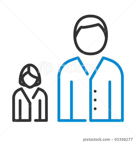 Man Boss With Subordinate Lady Icon 93398277