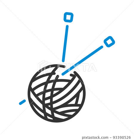Yarn Ball With Knitting Needles Icon Yarn Ball With Knitting Needles Icon 93398526