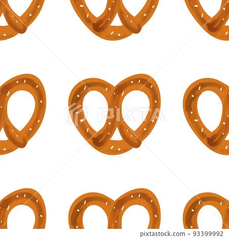 Seamless pattern with traditional snack pretzel on Seamless pattern with traditional snack pretzel on 93399992