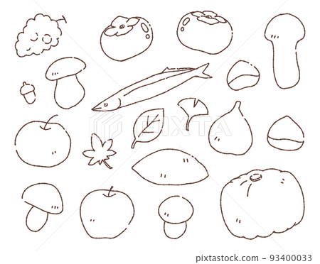 Autumn taste set line drawing illustration 93400033