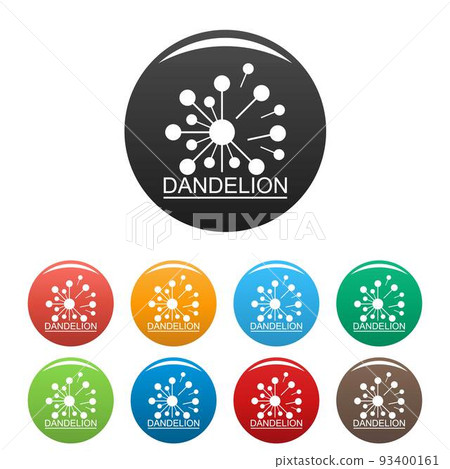 Meadow dandelion logo icons set color vector 93400161
