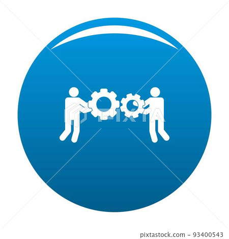 Employee with gear icon vector blue Employee with gear icon vector blue 93400543