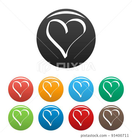 Best heart icons set color vector Best heart icons set color vector 93400711