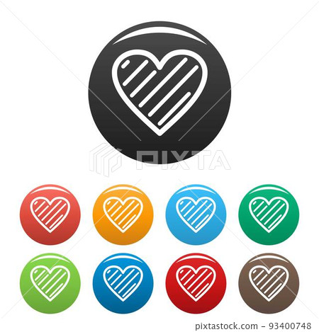 Simple heart icons set color vector Simple heart icons set color vector 93400748