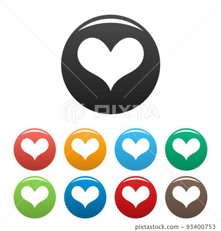Gustatory heart icons set color vector Gustatory heart icons set color vector 93400753