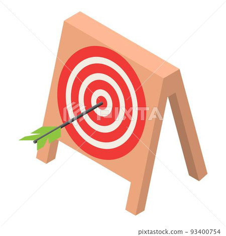 Wood target icon, isometric style - Stock Illustration [93400754] - PIXTA