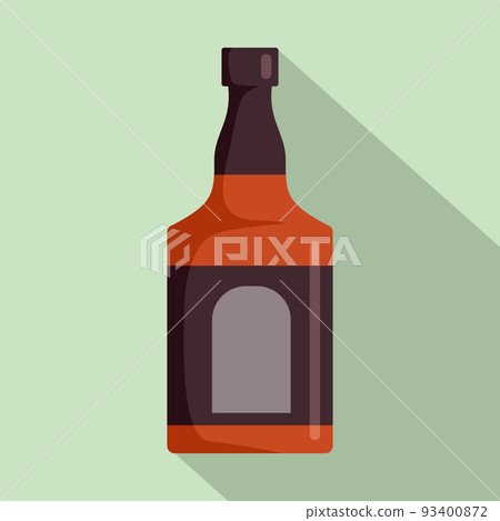 Bottle of rum icon, flat style 93400872
