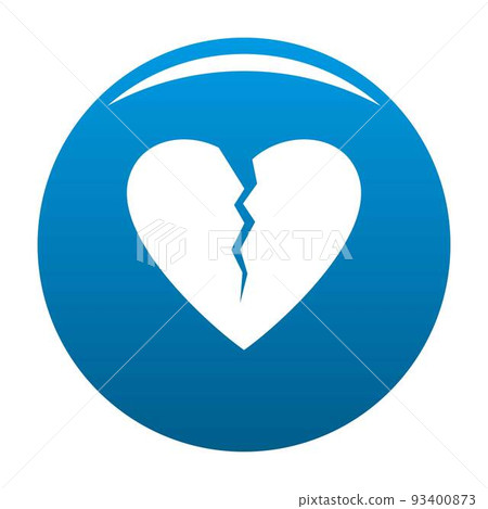 Broken heart icon vector blue Broken heart icon vector blue 93400873