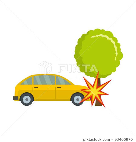 Crashed tree icon, flat style Crashed tree icon, flat style 93400970