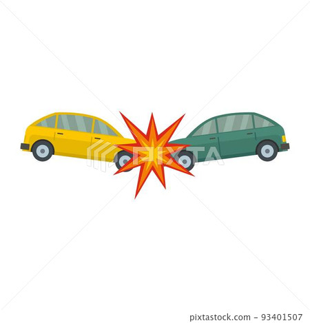Head collision icon, flat style 93401507