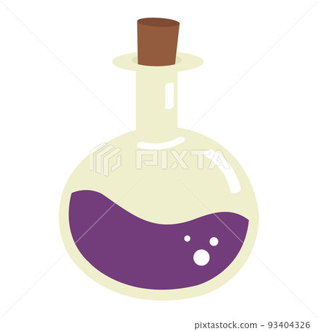 A doodle bottle with purple magic potion. 93404326