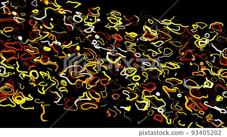 Abstract creative bg with curled lines like yellow trails on surface. Lines form swirling pattern like curle noise. Abstract 3d bright creative festive bg. 3d render 93405202