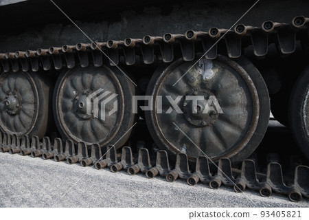 Destroyed russian military machines during russian invasion of Ukraine in 2022. Exhibition of destroyed russian military equipments in europe. 93405821
