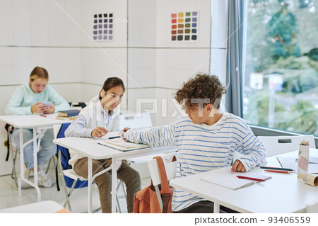 Kids Passing Note in Class Kids Passing Note in Class 93406559
