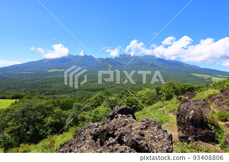 Superb view of fresh green Yatsugatake seen from Shishiiwa at Hirasawa Pass 93408806