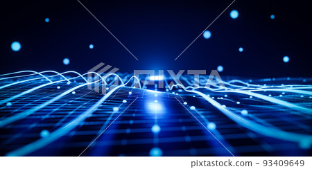 3d rendering abstract defocused blue neon background with light trails and bokeh. 3d rendering abstract defocused blue neon background with light trails and bokeh. 93409649