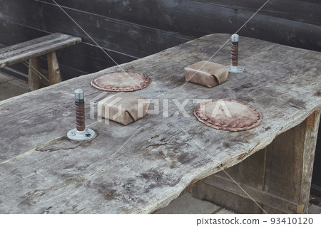 Old wooden table for arm wrestling in Denmark Old wooden table for arm wrestling in Denmark 93410120