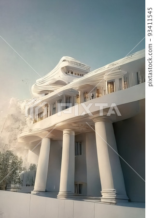 Palladian style architecture, digital art, 3d illustration Palladian style architecture, digital art, 3d illustration 93411545
