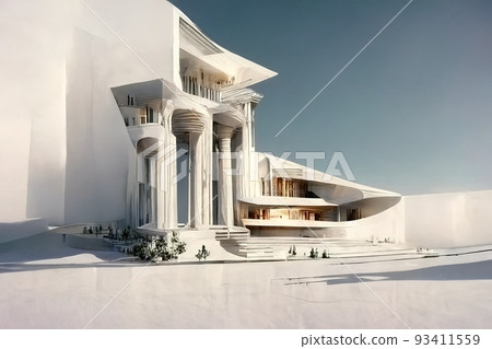 Palladian style architecture, digital art, 3d illustration Palladian style architecture, digital art, 3d illustration 93411559