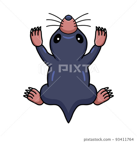 Cute little mole cartoon character	 93411764