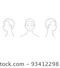 一個簡單的臉正面和輪廓的插圖 93412298