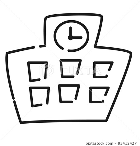 簡單的學校插圖（黑白） 93412427