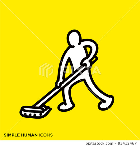 簡單的人類圖標系列“掃地機” 93412467