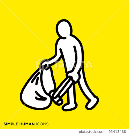 Simple human icon series "People picking up trash" Simple human icon series "People picking up trash" 93412488