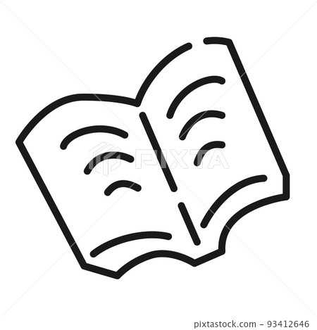 簡單的書本圖標(黑白) 簡單的書本圖標(黑白) 93412646