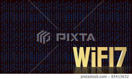The gold text wifi 7 for internet or technology concept 3d rendering 93413632