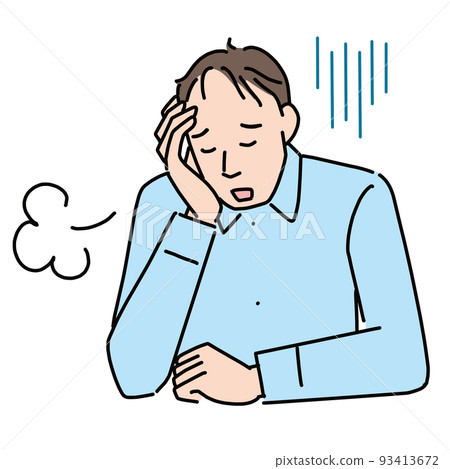 A man who is worried about thinning hair and is depressed A man who is worried about thinning hair and is depressed 93413672