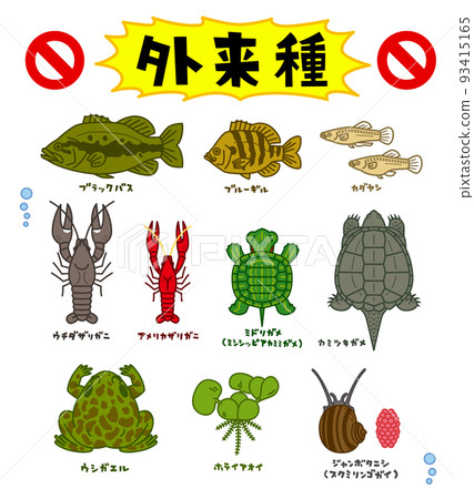 Illustration of 10 alien species 93415165